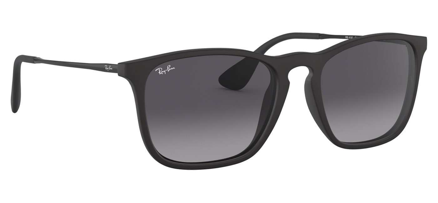 Ray-Ban RB4187 Chris Sunglasses - Black / Grey Gradient - Tortoise+Black