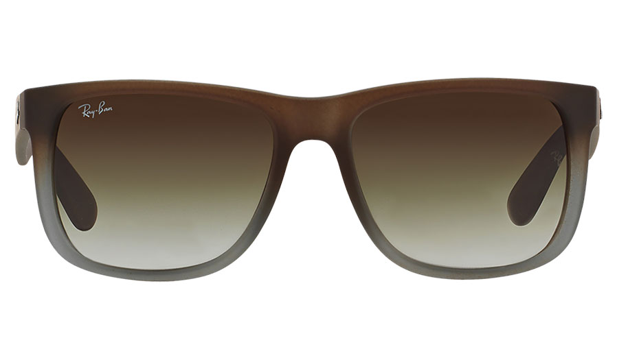 Ray Ban Rb4165 Justin Sunglasses Rubber Brown On Grey Green