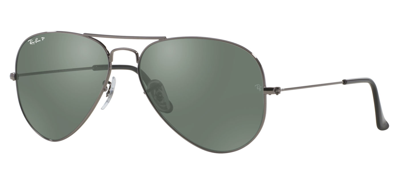 Ray Ban Rb3025 Aviator Prescription Sunglasses Gunmetal G 15 Green Polarised Tortoise Black