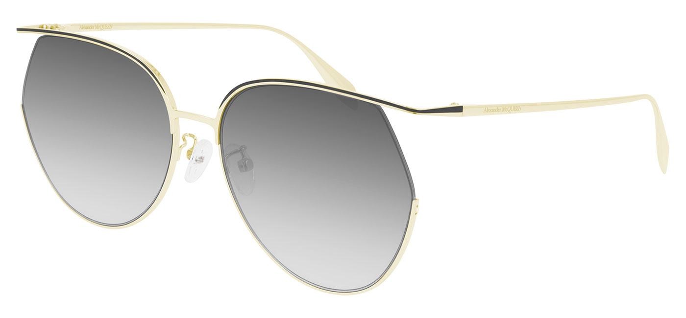 Alexander McQueen AM0255S Sunglasses - Gold / Grey Gradient - Tortoise ...