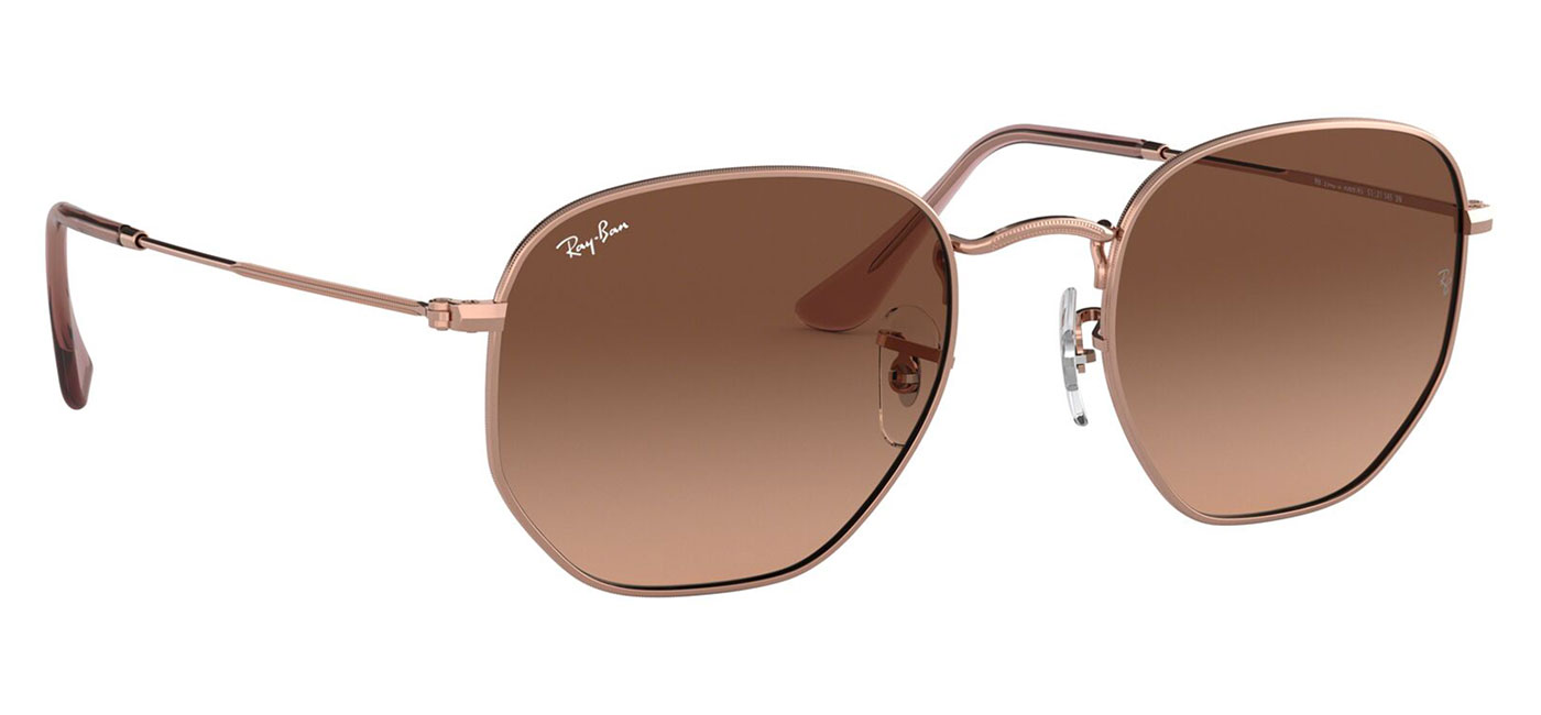 Ray-Ban RB3548N Hexagonal Flat Lens Sunglasses - Copper / Pink Brown ...