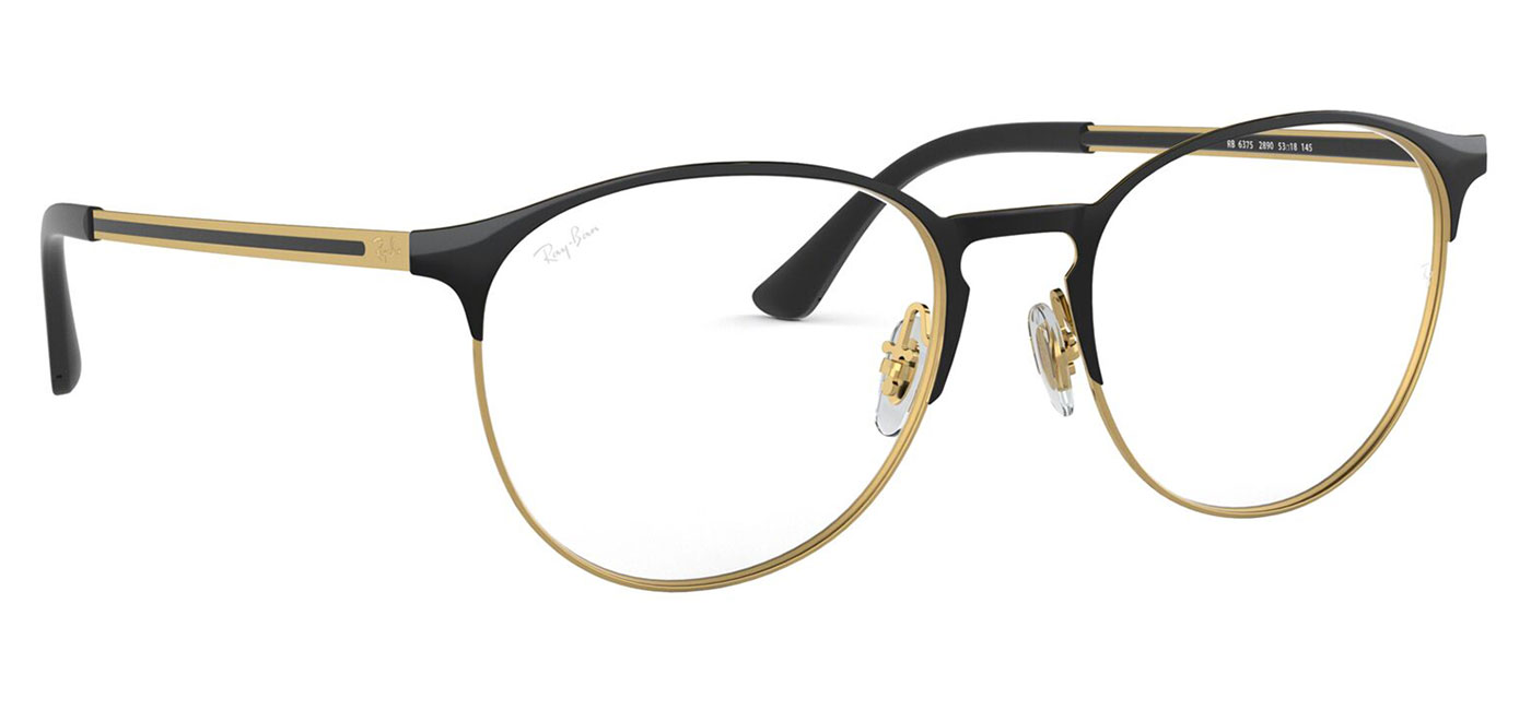 Ray-Ban RX6375 Glasses - Black & Gold - Tortoise+Black