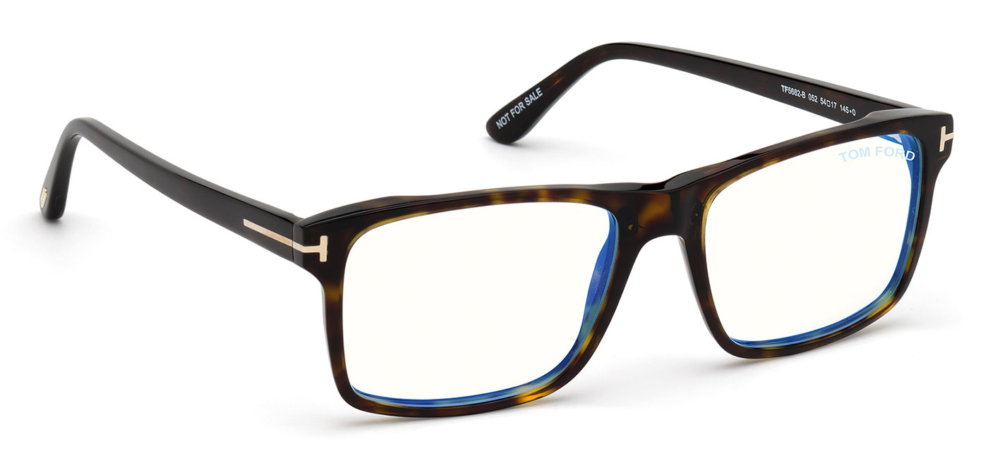 Tom Ford FT5682-B Glasses - Dark Havana & Clip-On (Dark Havana / Brown) -  Tortoise+Black