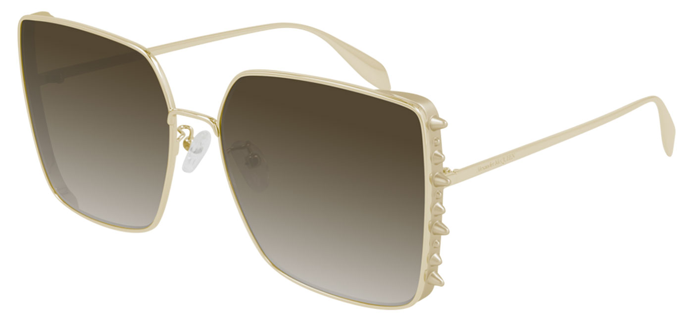 Alexander McQueen AM0309S Prescription Sunglasses﻿ - Gold / Brown