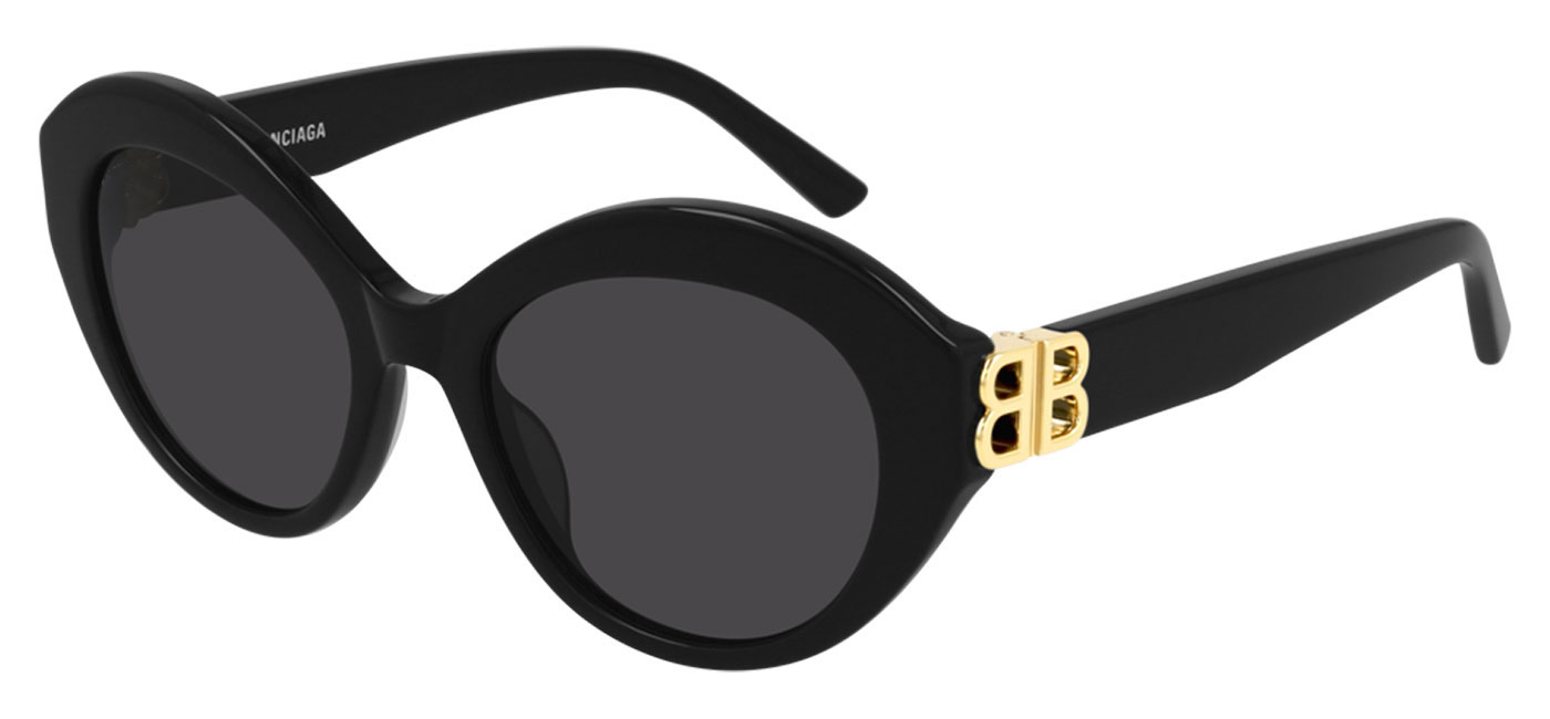 Balenciaga BB0133S Prescription Sunglasses - Black / Grey - Tortoise+Black