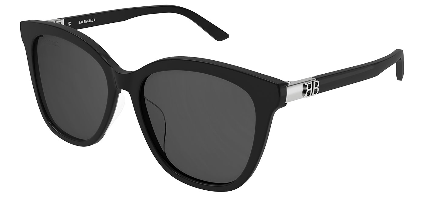 Balenciaga BB0183SA Sunglasses - Black / Grey - Tortoise+Black