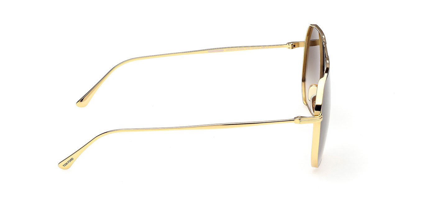 Tom Ford FT0852 Gilles-02 Prescription Sunglasses - Shiny Deep Gold / Grey  Gradient - Tortoise+Black