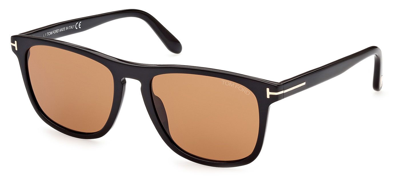 Tom Ford FT0930 Gerard-02 Sunglasses - Shiny Black / Brown - Tortoise+Black