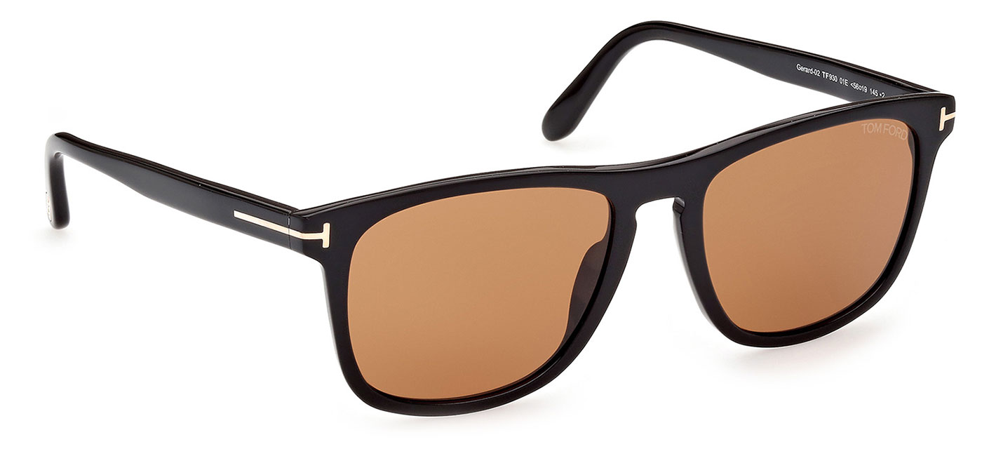 Tom Ford FT0930 Gerard-02 Sunglasses - Shiny Black / Brown - Tortoise+Black