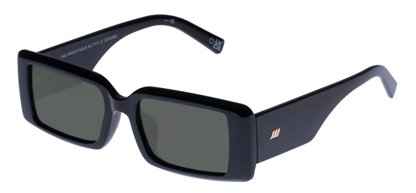 Le Specs The Impeccable Alt Fit Sunglasses - Black / Green - Tortoise+Black