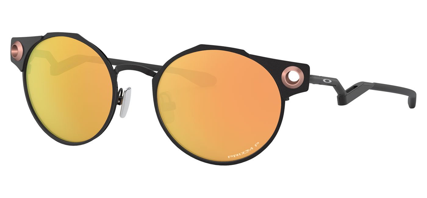 Oakley Deadbolt Sunglasses - Satin Black / Prizm Rose Gold Polarised -  Tortoise+Black