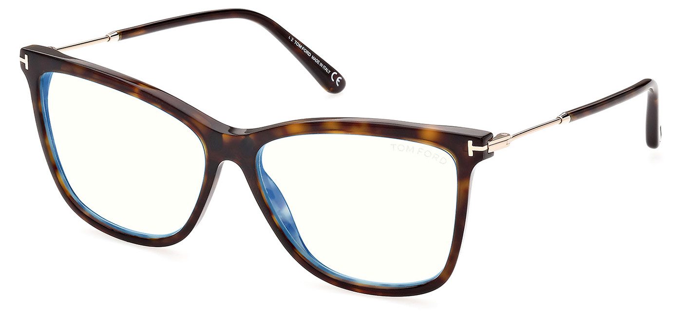 Tom Ford FT5824-B Glasses - Dark Havana & Clip-On - Tortoise+Black