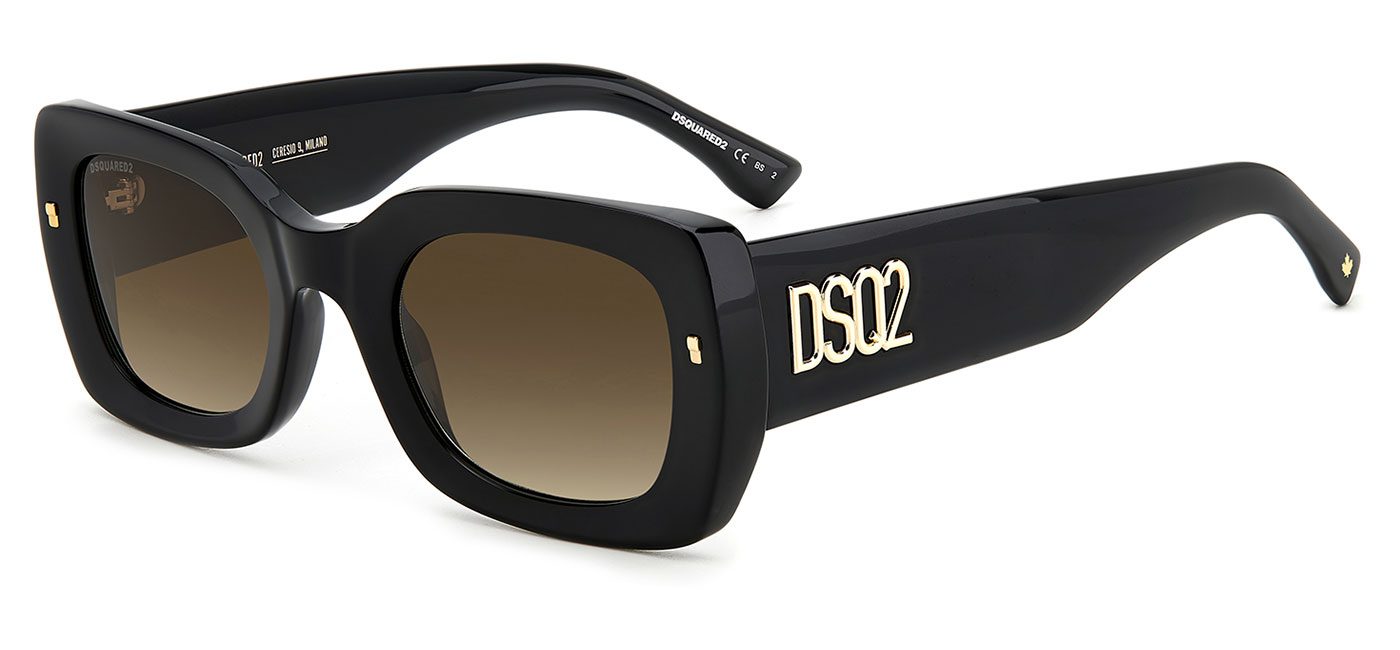 DSQUARED2 0061/S Sunglasses - Black / Brown Shaded - Tortoise+Black