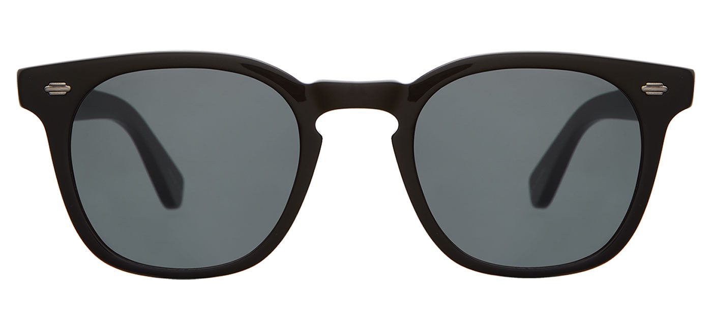 Garrett Leight Byrne Sunglasses - Bio Black / Blue Smoke - Tortoise+Black