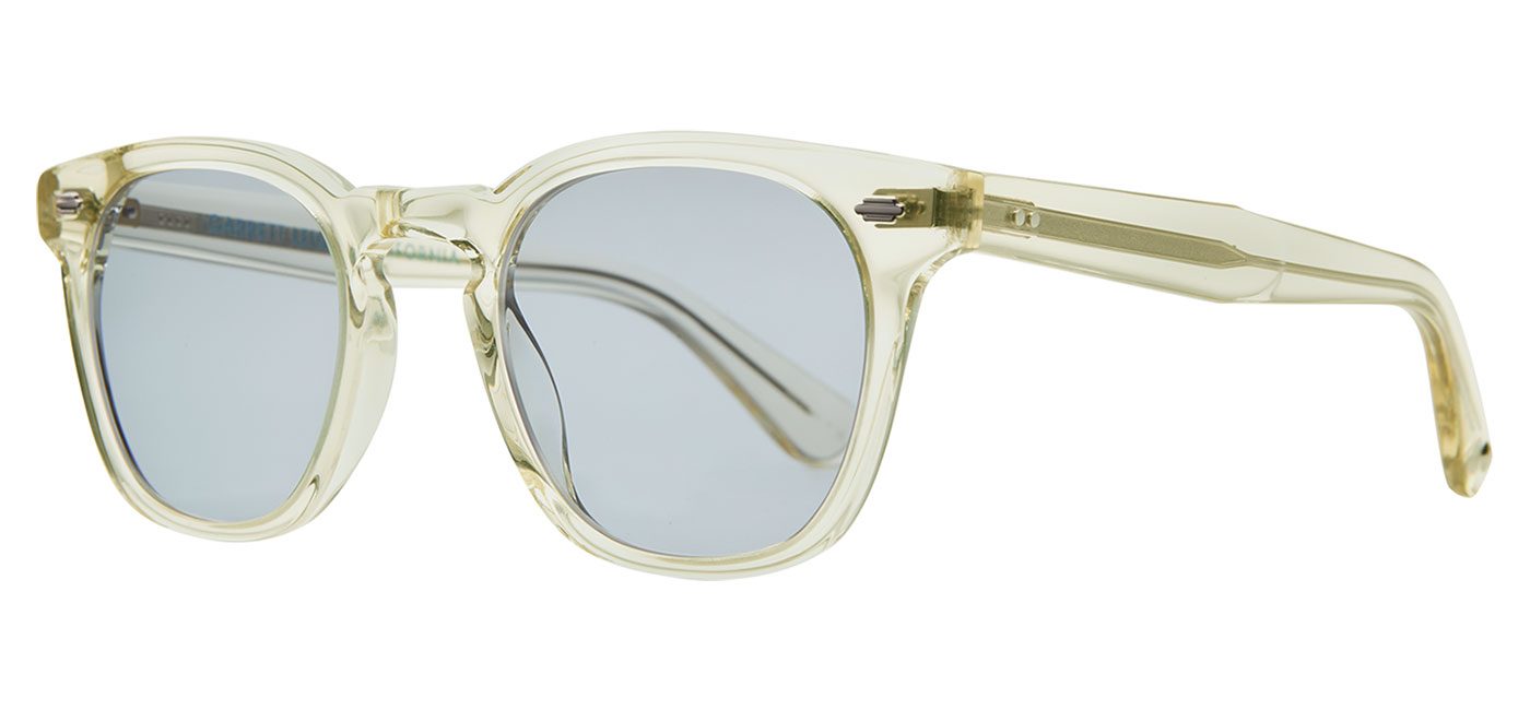 Garrett Leight Byrne Sunglasses - Pure Glass / Pure Blue - Tortoise+Black