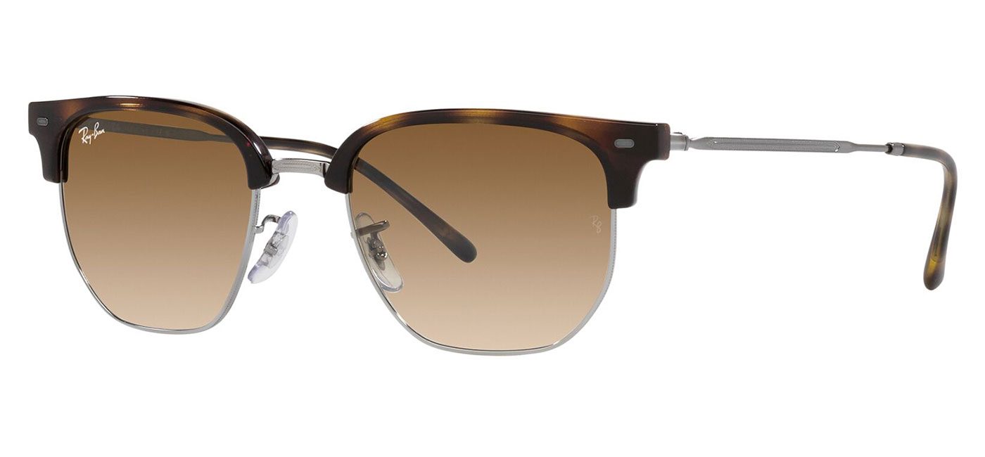 NEW CLUBMASTER Sunglasses in Beige On Gold and Light Brown - RB4416F | Ray- Ban® US