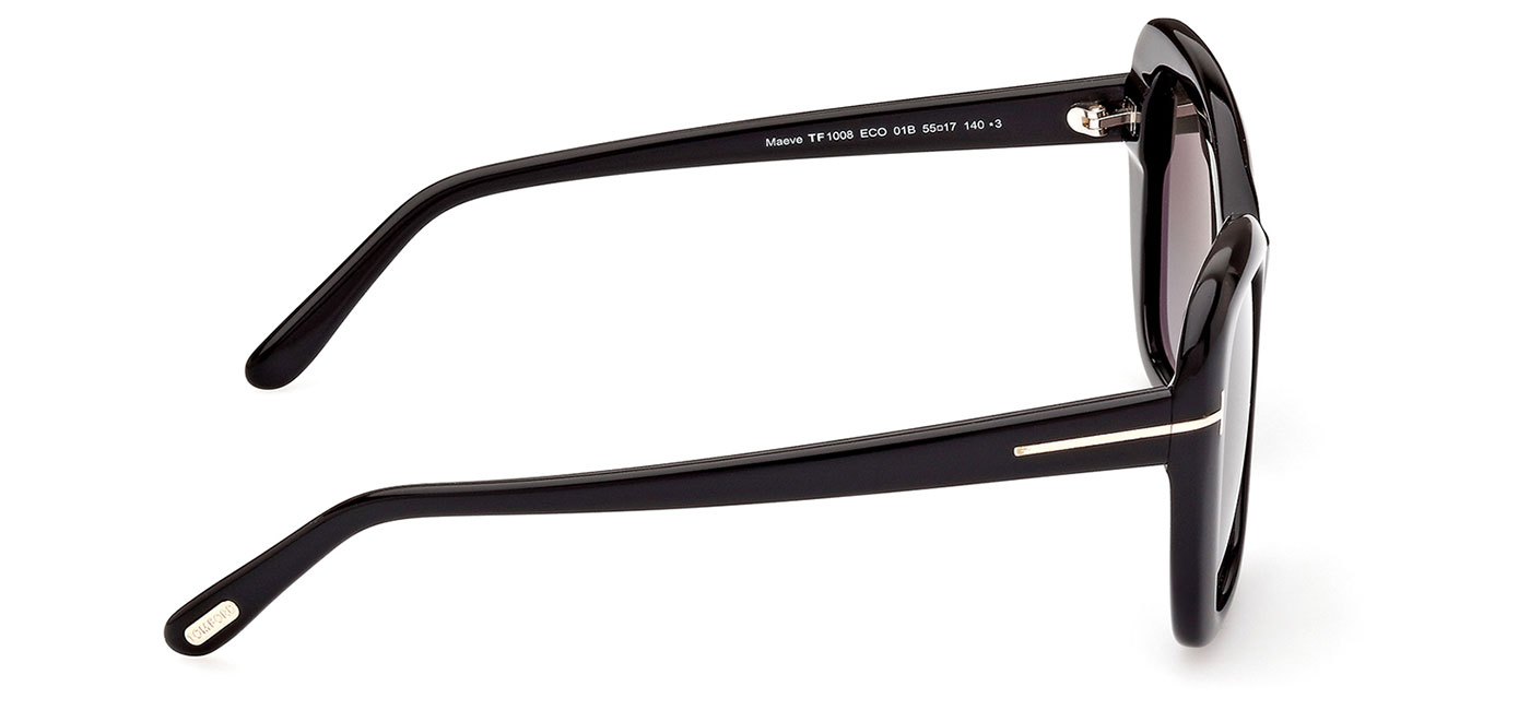 Tom Ford FT1008 Maeve Sunglasses - Shiny Black / Gradient Smoke ...
