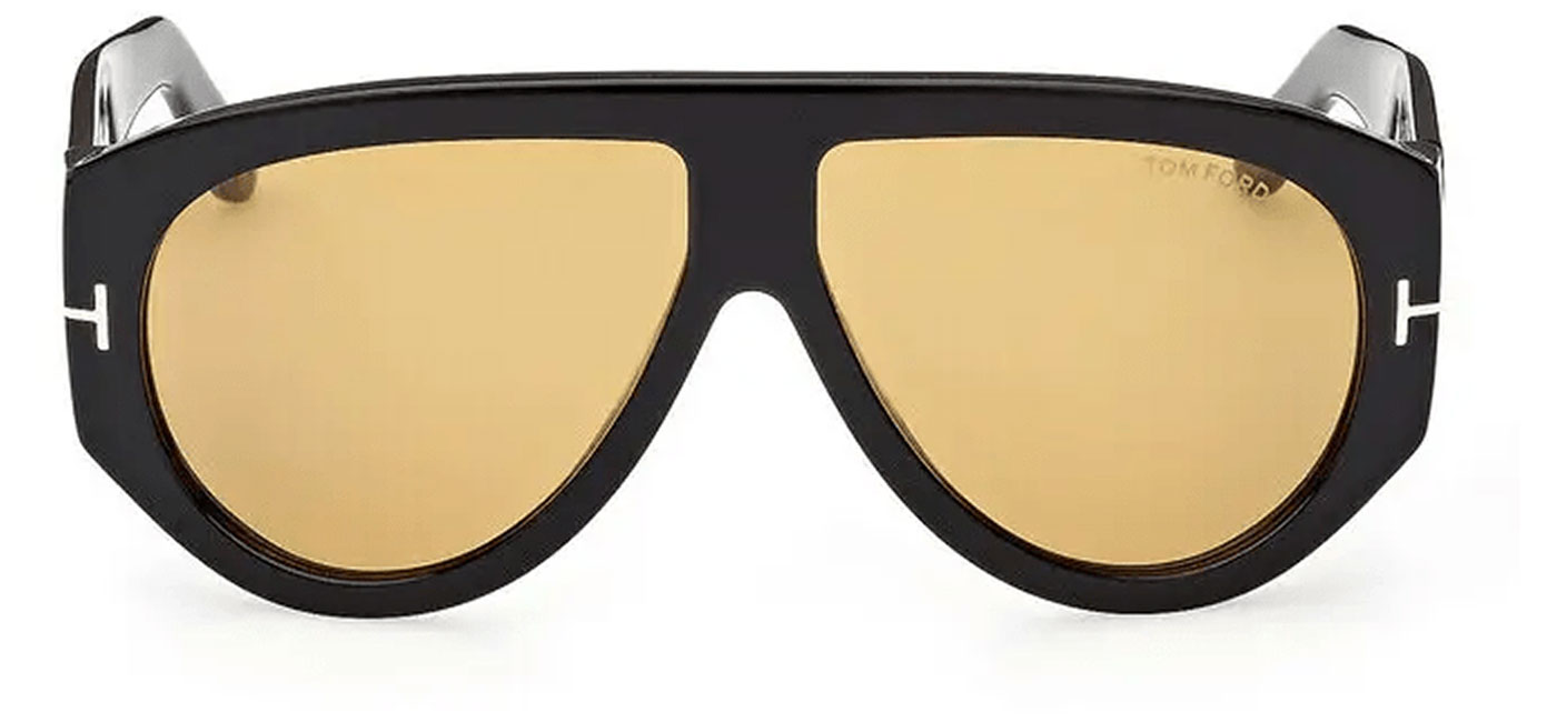 Tom Ford FT1044 Bronson Sunglasses - Shiny Black / Brown - Tortoise+Black