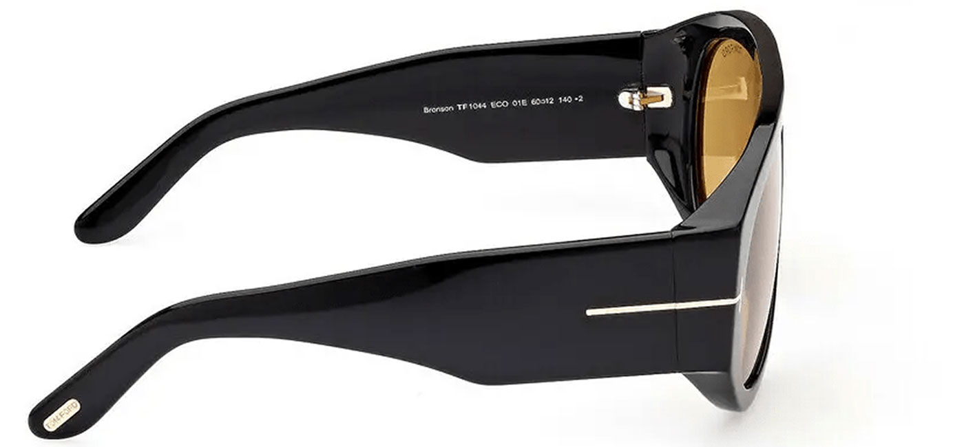 Tom Ford FT1044 Bronson Sunglasses - Shiny Black / Brown - Tortoise+Black