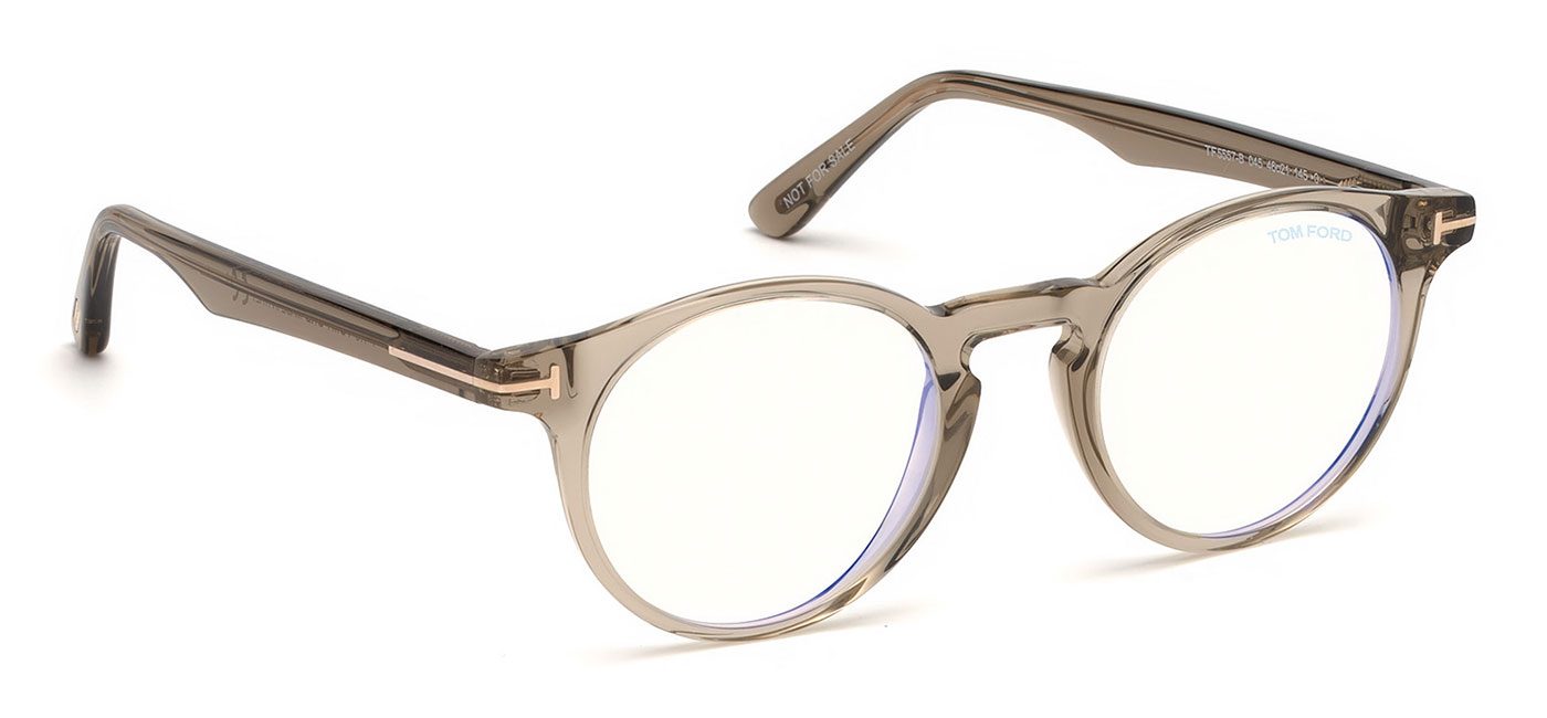 Tom Ford FT5557 Glasses - Shiny Light Brown - Tortoise+Black