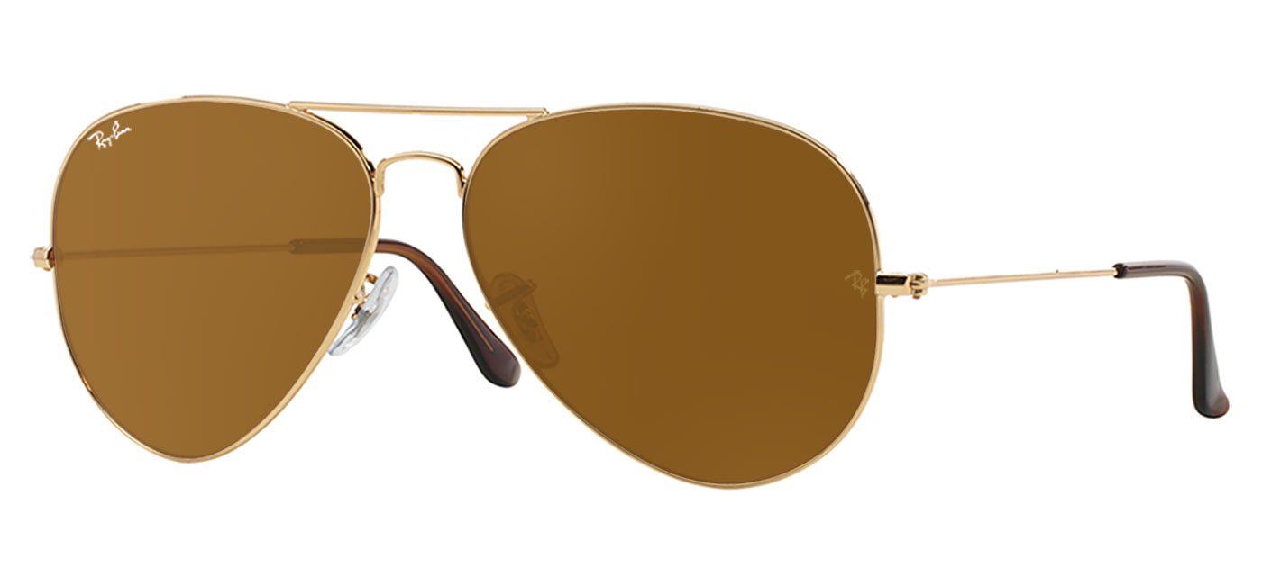 Ray-Ban RB3025 Aviator Prescription Sunglasses - Gold / Brown ...