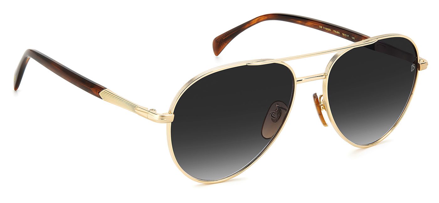 David Beckham DB1118/G/S Sunglasses - Gold Brown Horn / Dark Grey ...