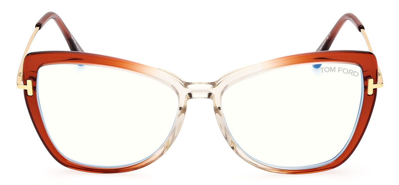 Tom Ford FT5882-B Glasses - Orange - Tortoise+Black