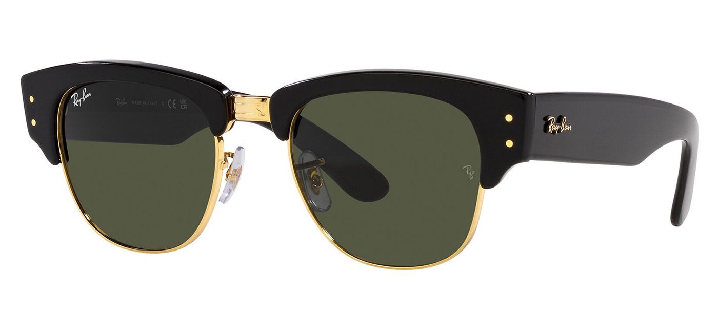 Ray-Ban RB0316S Mega Clubmaster Sunglasses - Black on Gold / Green