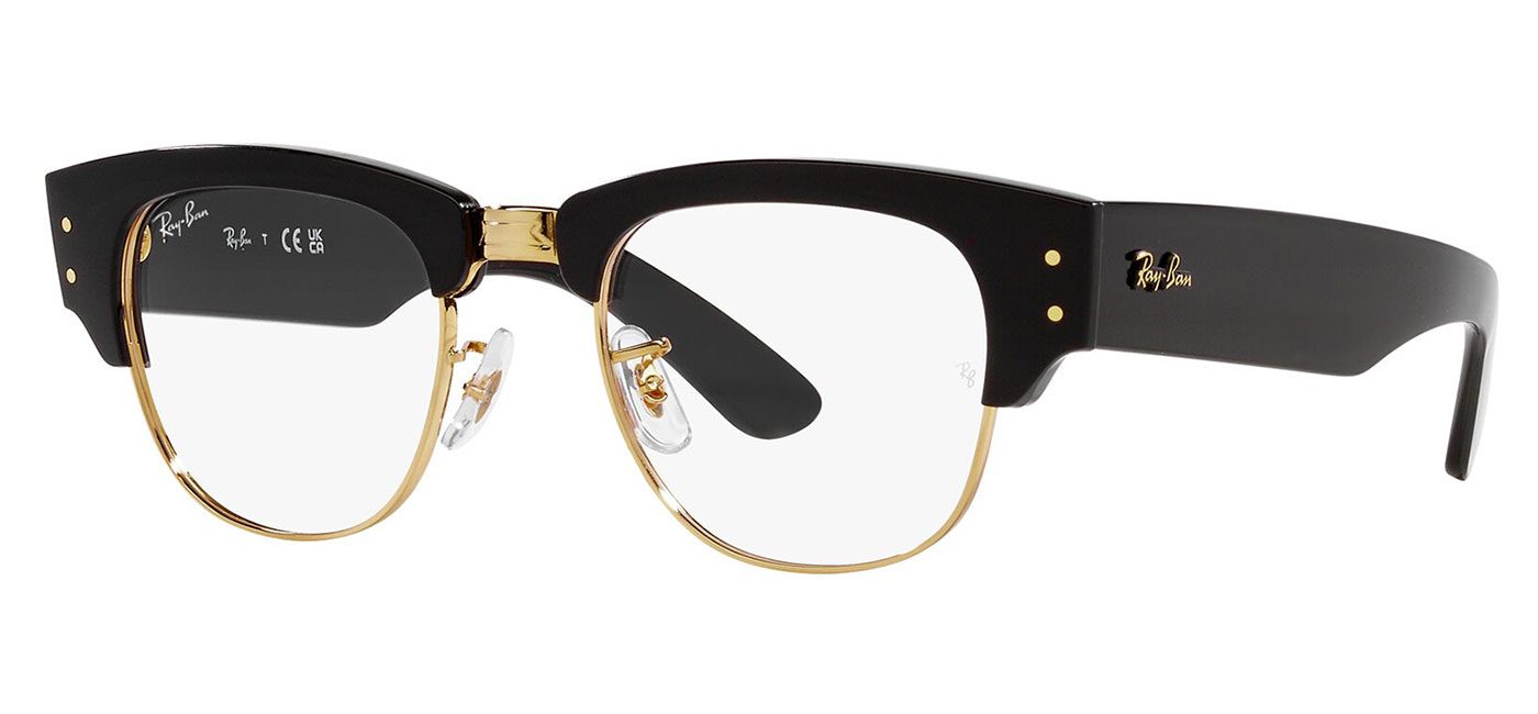 Ray-Ban RX0316V Mega Clubmaster Glasses - Black on Gold - Tortoise+Black
