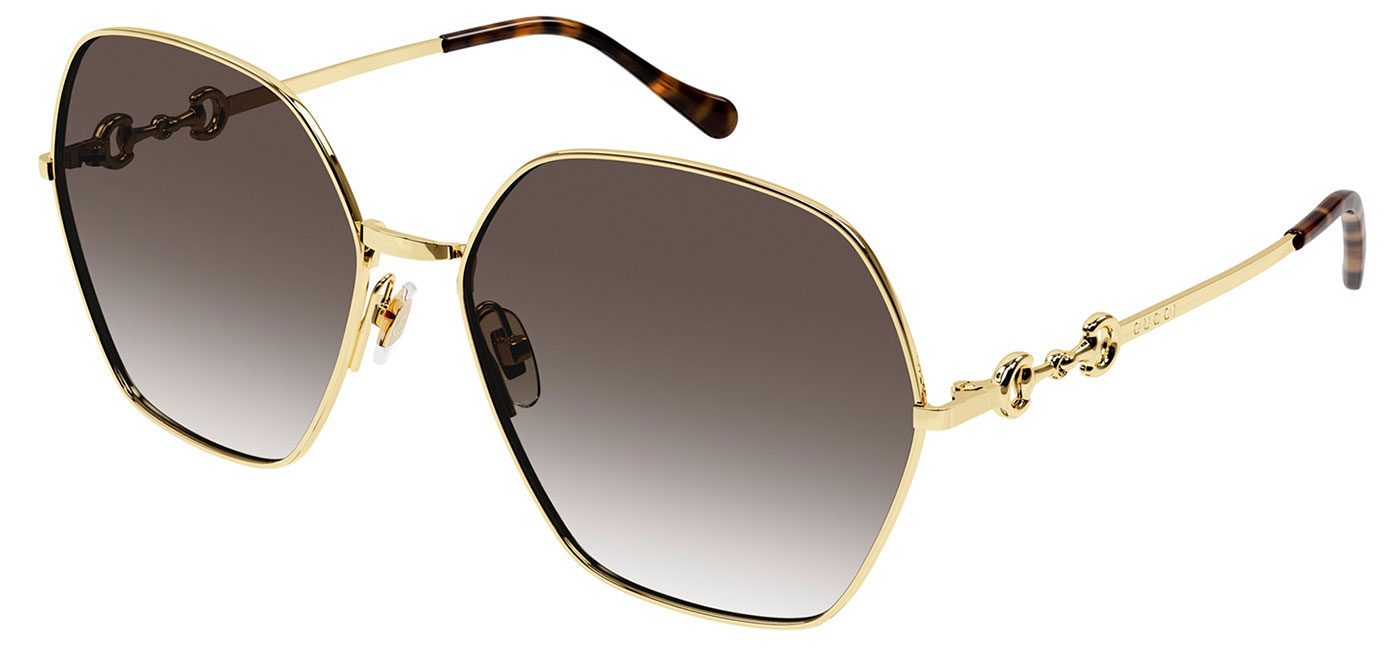 Gucci Gg1335s Prescription Sunglasses Gold Brown Gradient Tortoiseblack 
