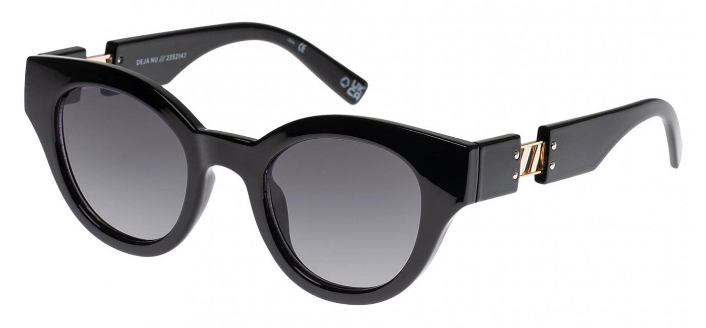 Le Specs Deja Nu Sunglasses - Black / Cool Smoke - Tortoise+Black