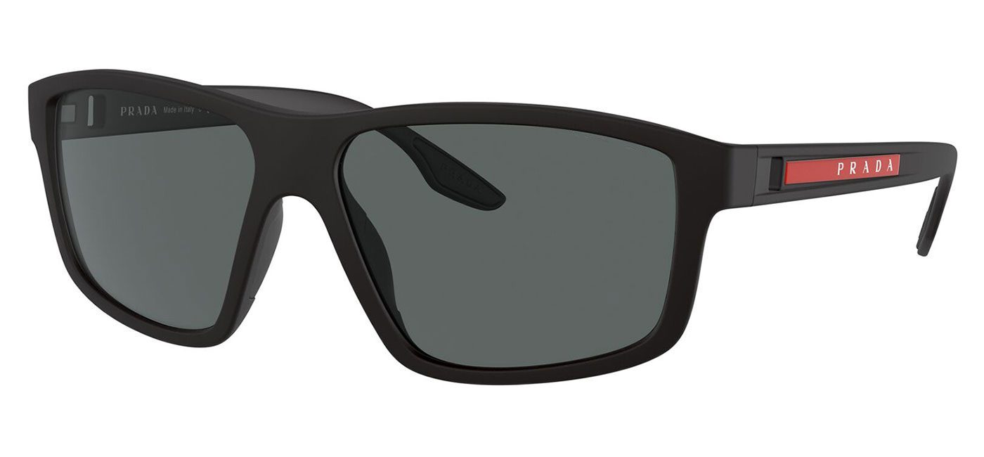 Prada Linea Rossa PS 02XS Prescription Sunglasses - Black Rubber / Dark ...