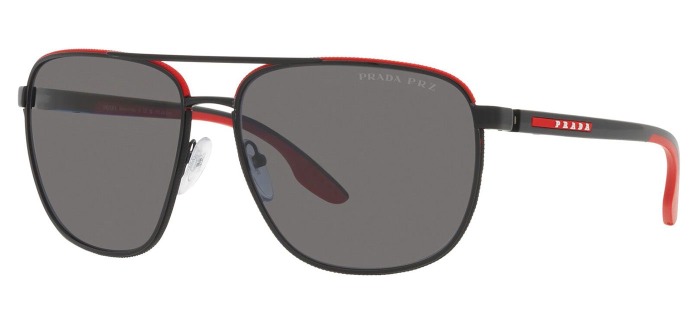 Prada Linea Rossa PS50YS Sunglasses Black and Red Dark Grey