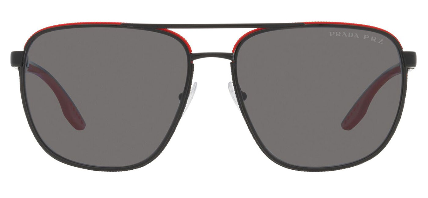 Prada Linea Rossa PS50YS Sunglasses Black and Red Dark Grey