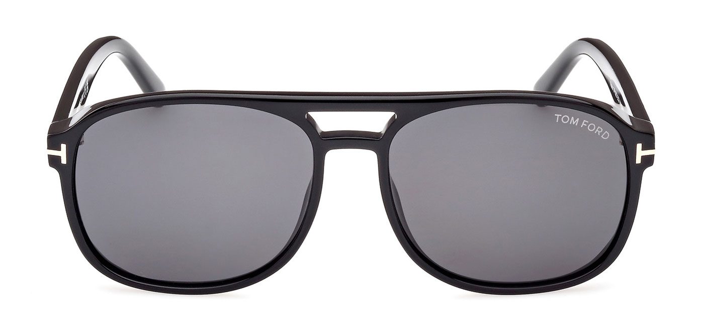 Tom Ford FT1022 Rosco Sunglasses - Shiny Black / Smoke - Tortoise+Black