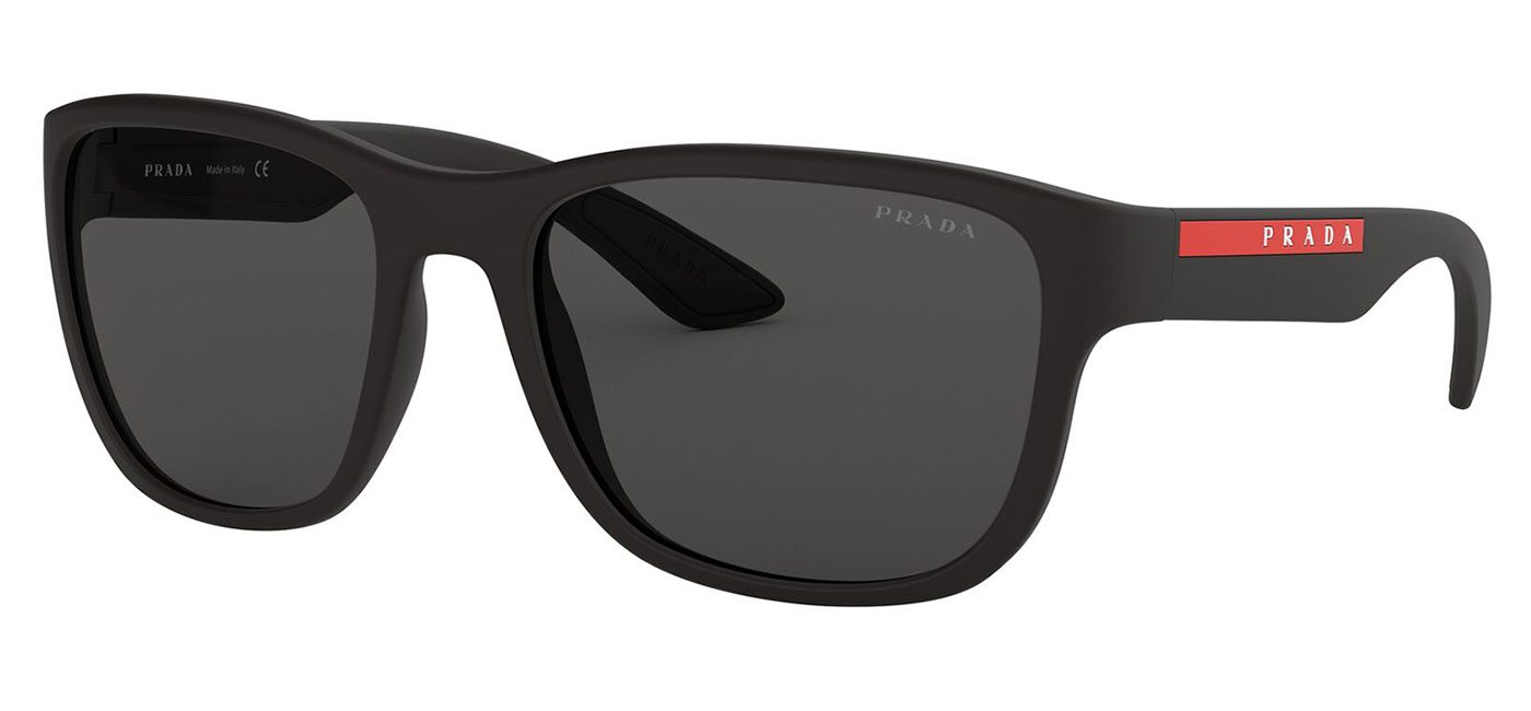 Prada Linea Rossa PS01US Sunglasses Black Rubber Grey