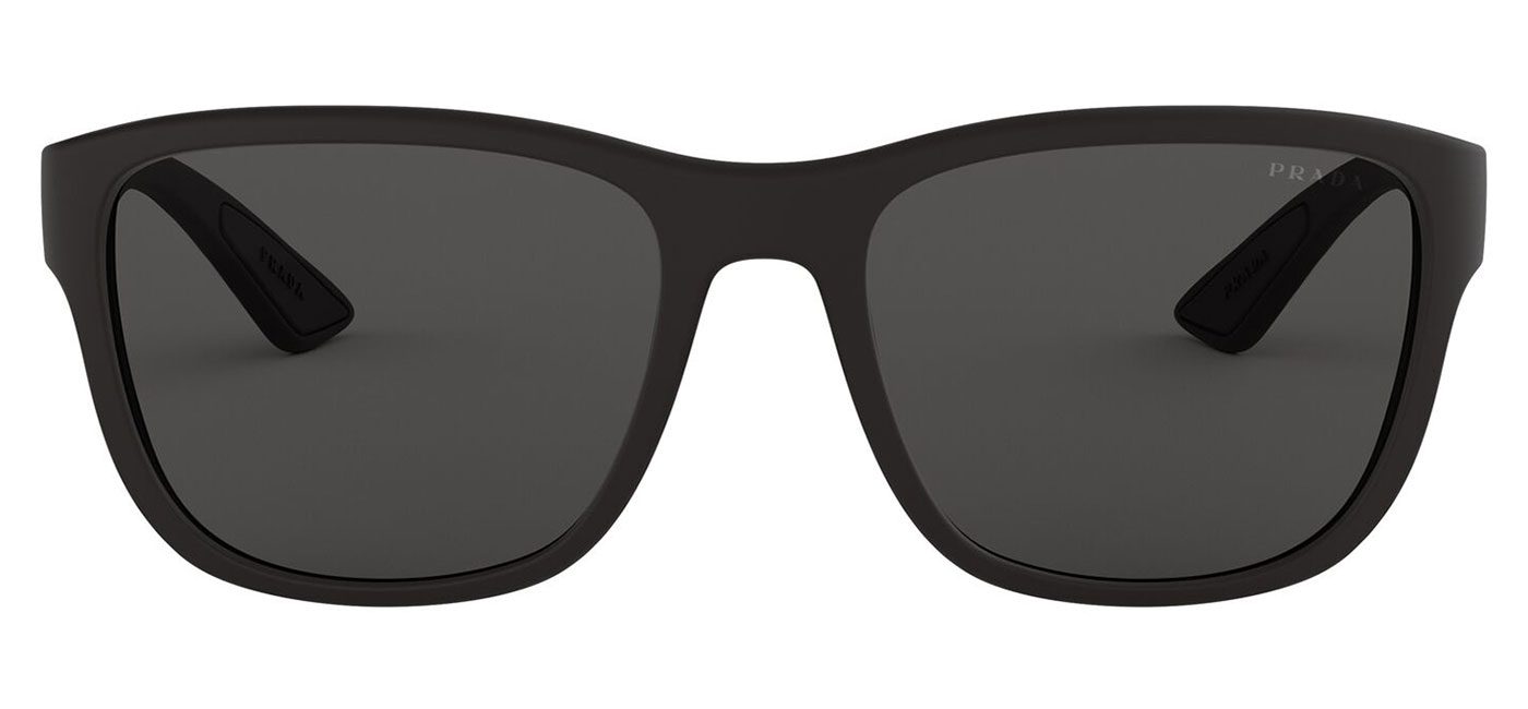 Prada Linea Rossa PS01US Sunglasses - Black Rubber / Grey - Tortoise+Black