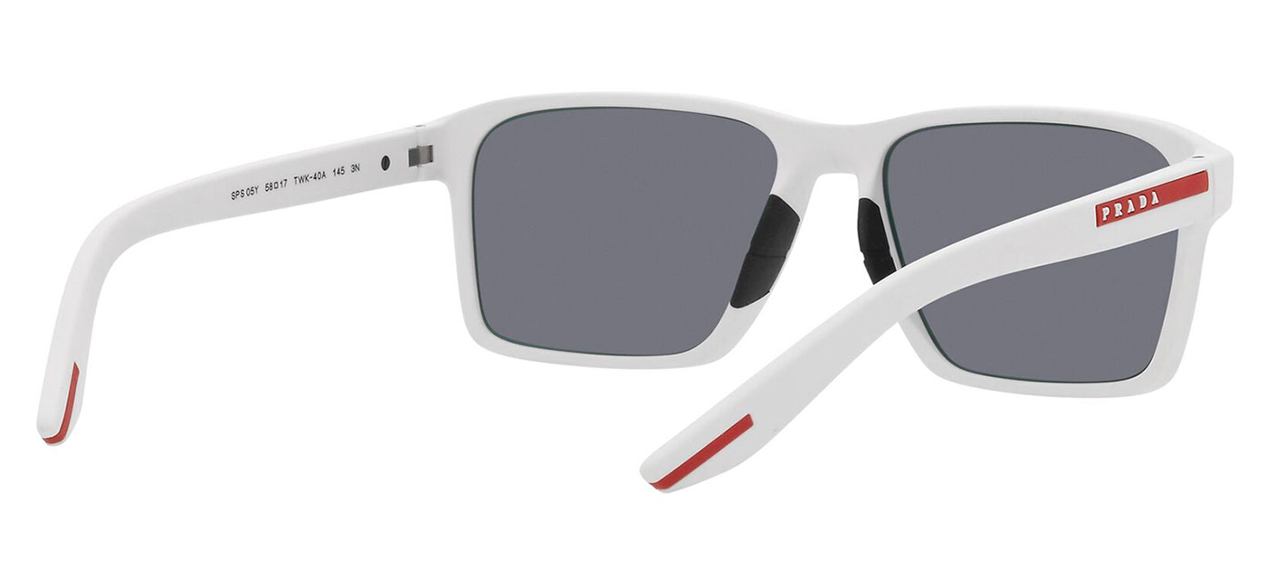 Prada Linea Rossa PS05YS Sunglasses White Rubber Light Blue