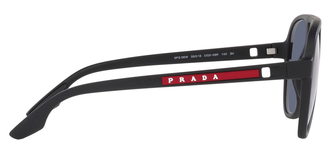 Prada Linea Rossa PS06WS Sunglasses Black Rubber Blue