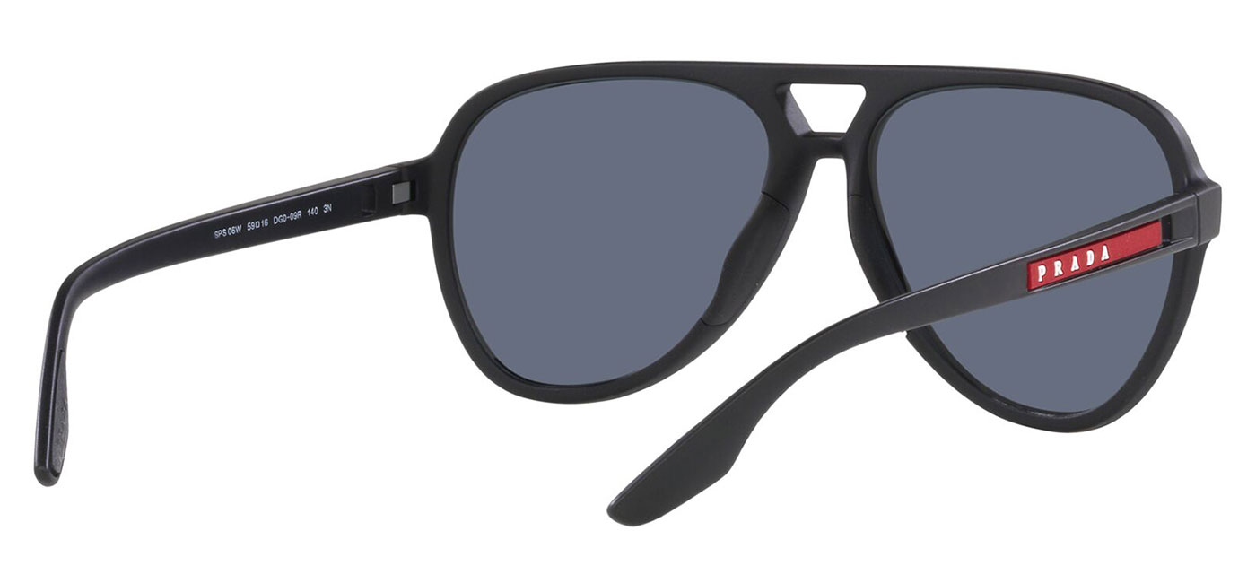 Prada Linea Rossa PS06WS Sunglasses Black Rubber Blue