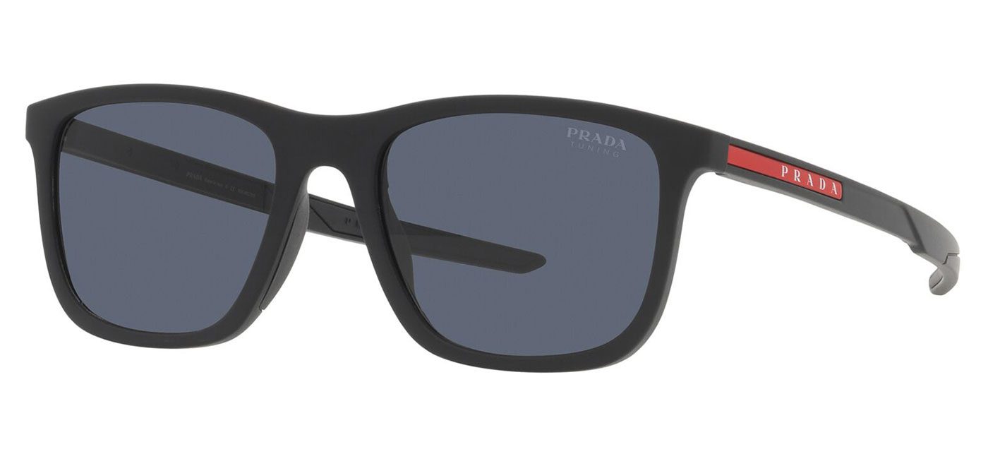 Prada Linea Rossa PS10WS Sunglasses - Black Rubber / Blue - Tortoise+Black