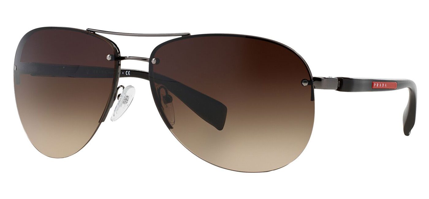 Prada Linea Rossa PS56MS Sunglasses Gunmetal Brown Gradient