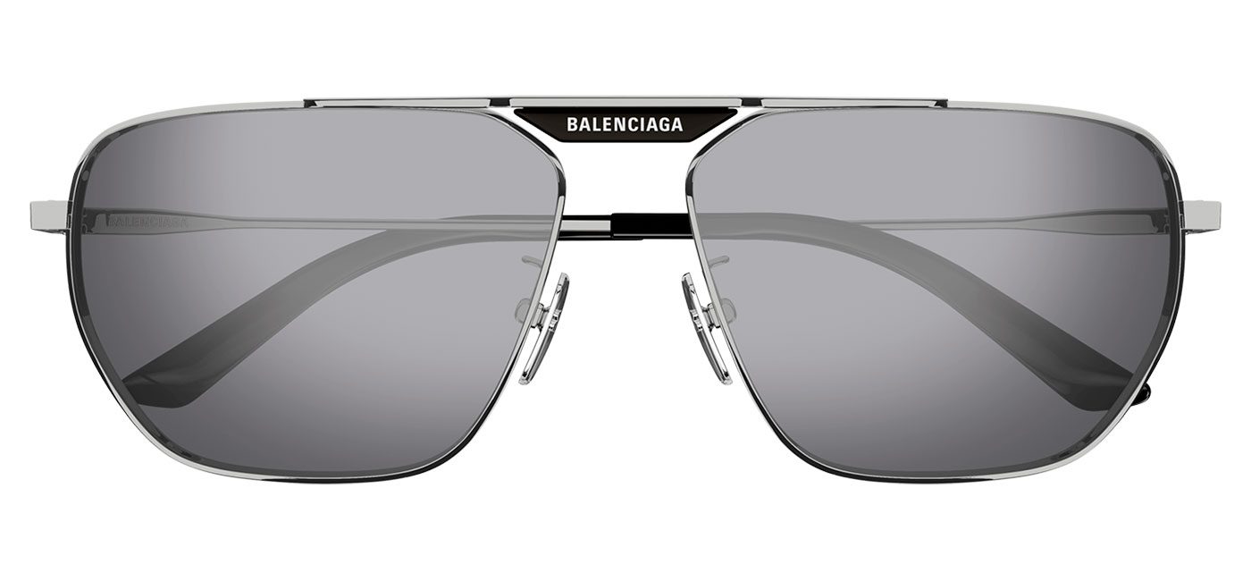 Balenciaga BB0298SA Sunglasses - Silver / Silver Flash - Tortoise+Black