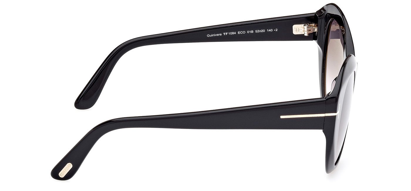 Tom Ford FT1084 Guinevere Sunglasses - Shiny Black / Gradient Smoke ...
