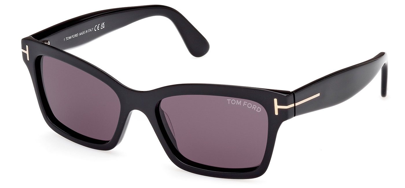 Tom Ford Ft Mikel Sunglasses Shiny Black Smoke Tortoise Black