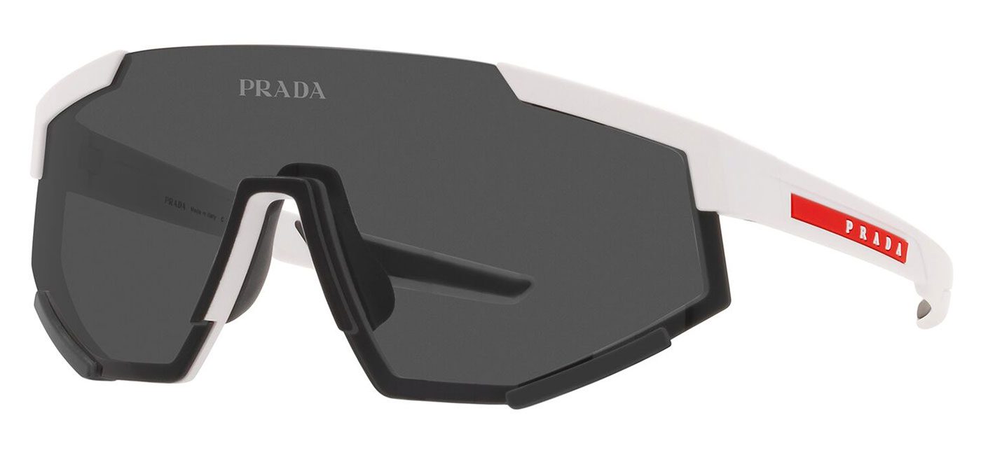 Prada Linea Rossa PS04WS Sunglasses White Rubber Dark Grey