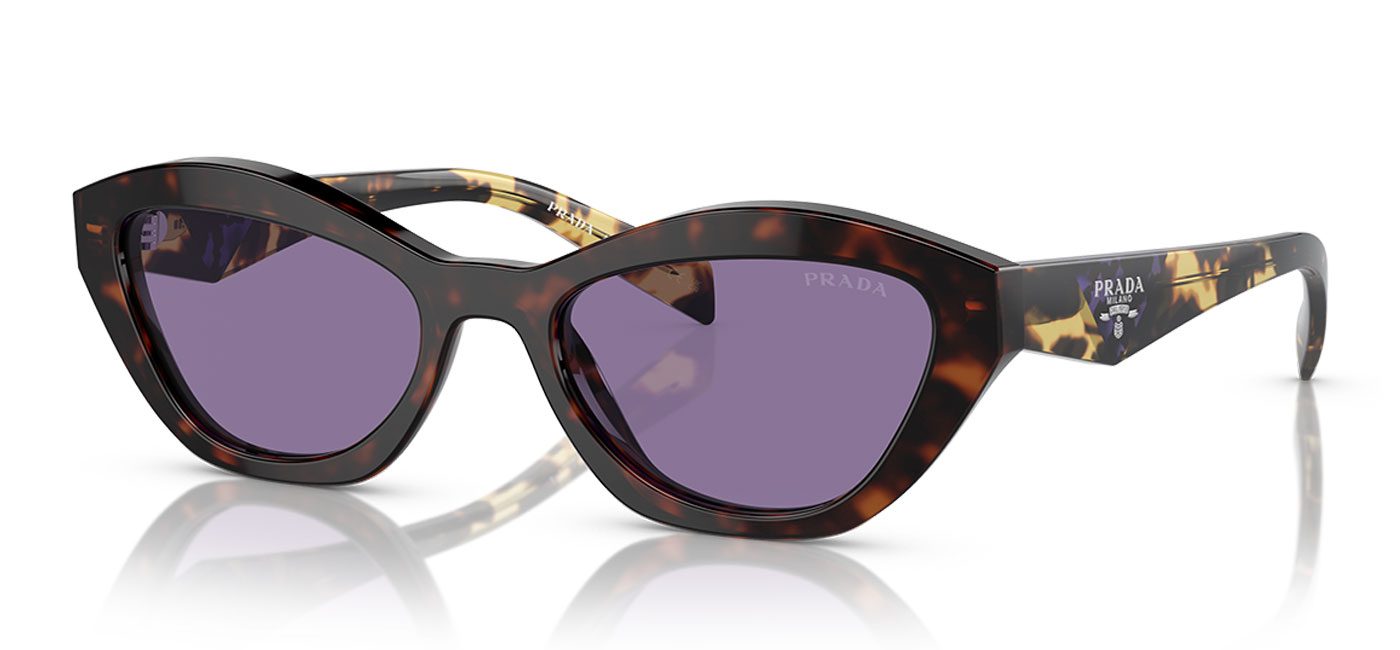 Prada PRA02S Sunglasses Havana Violet Mirror Internal Silver