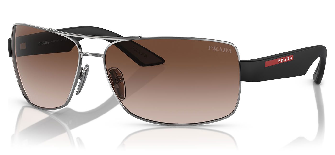 Prada Linea Rossa PS50ZS Sunglasses Gunmetal Brown Gradient