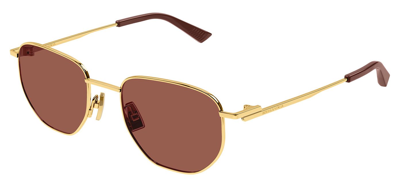 Bottega Veneta BV1301S Sunglasses - Gold / Brown - Tortoise+Black