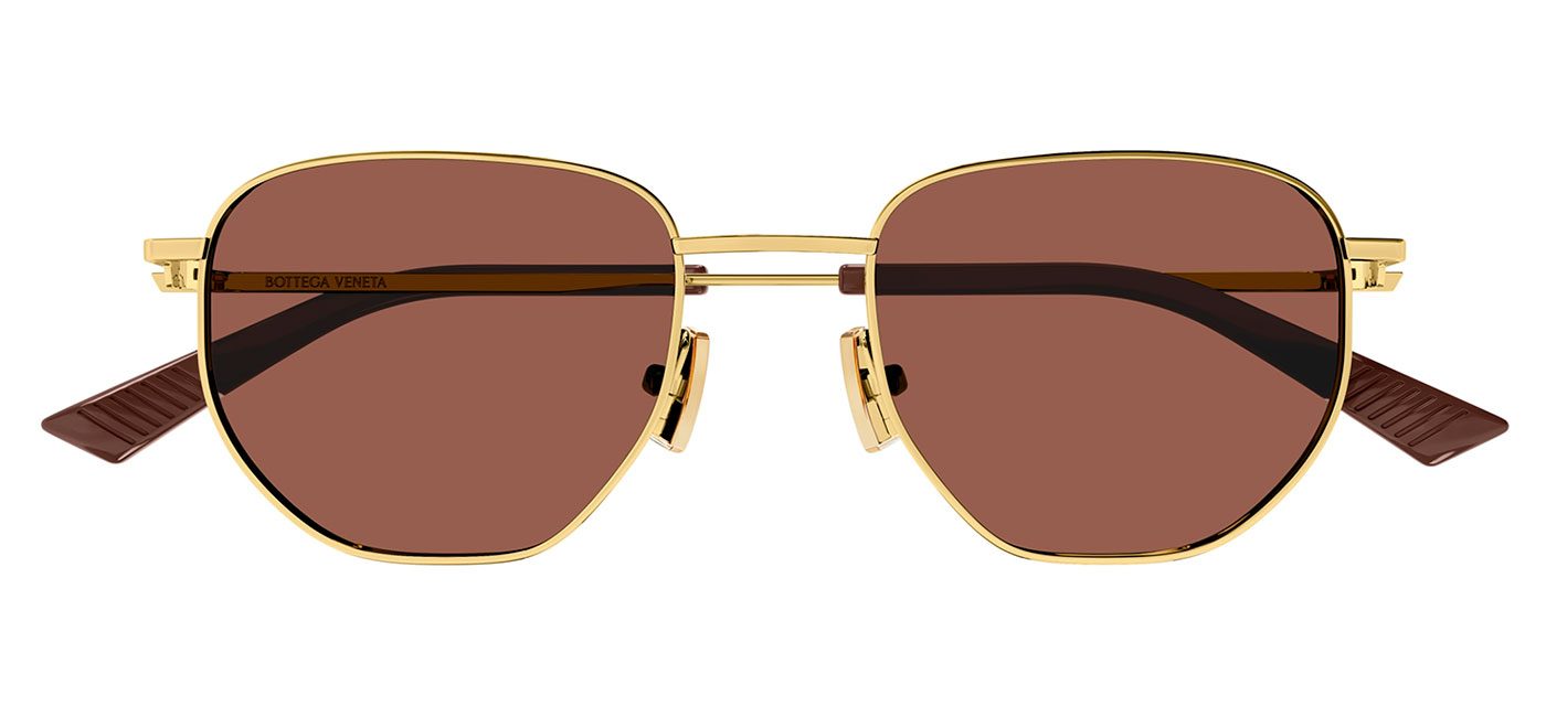 Bottega Veneta BV1301S Sunglasses - Gold / Brown - Tortoise+Black